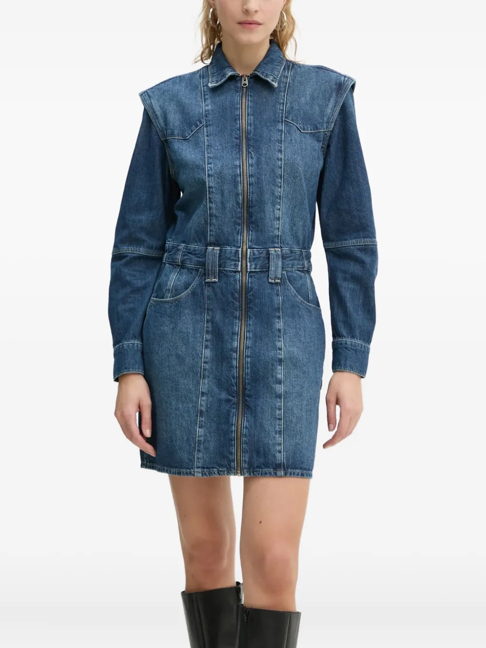 G-star Raw Long-sleeved Denim Dress In Blue