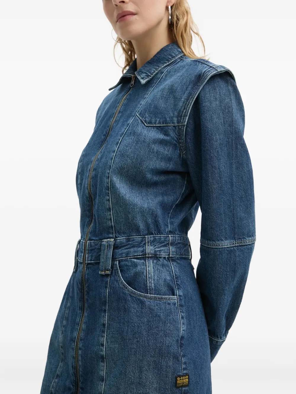 G-star Raw Long-sleeved Denim Dress In Blue