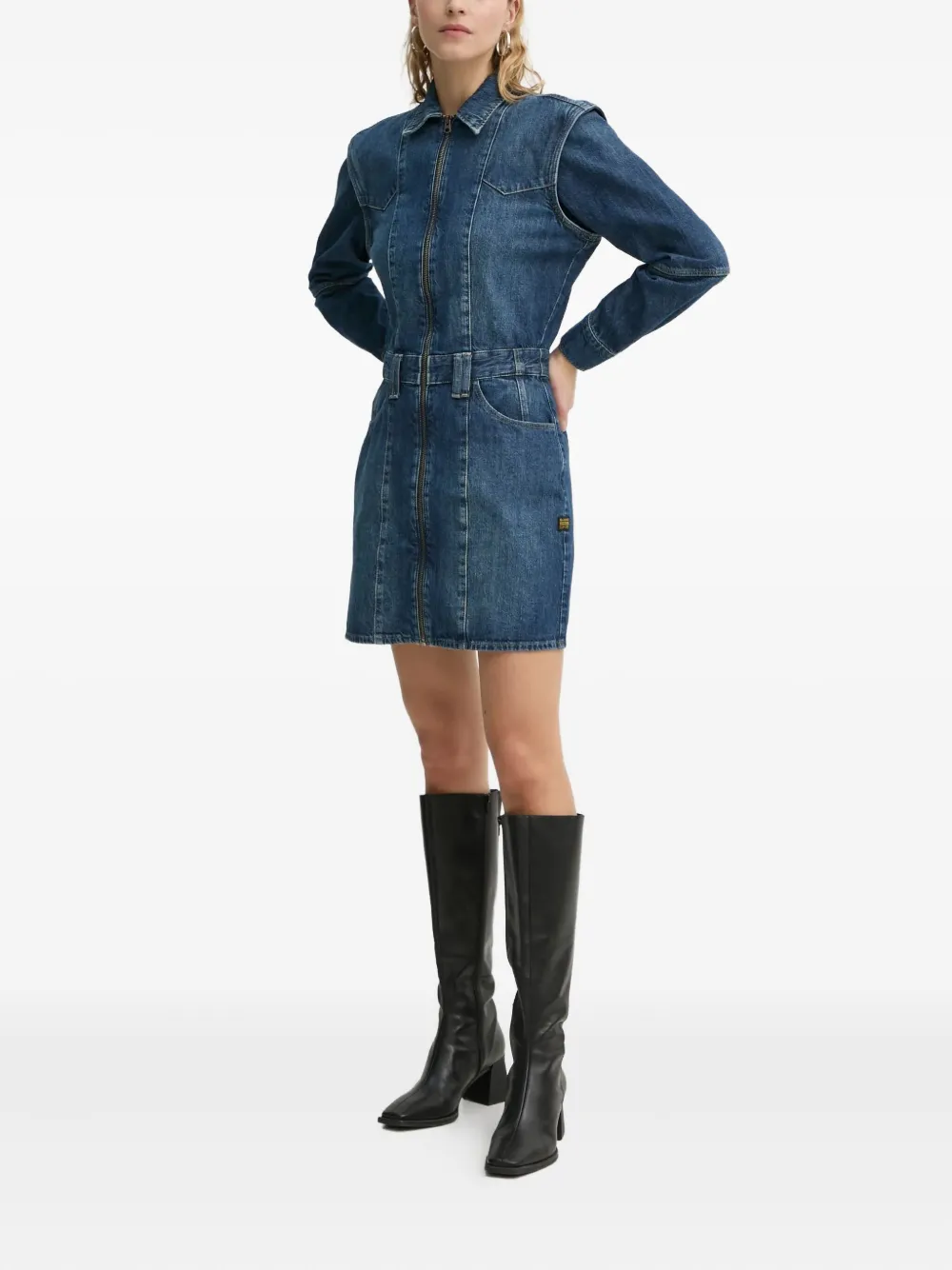 G-Star RAW long-sleeved denim dress - Blauw