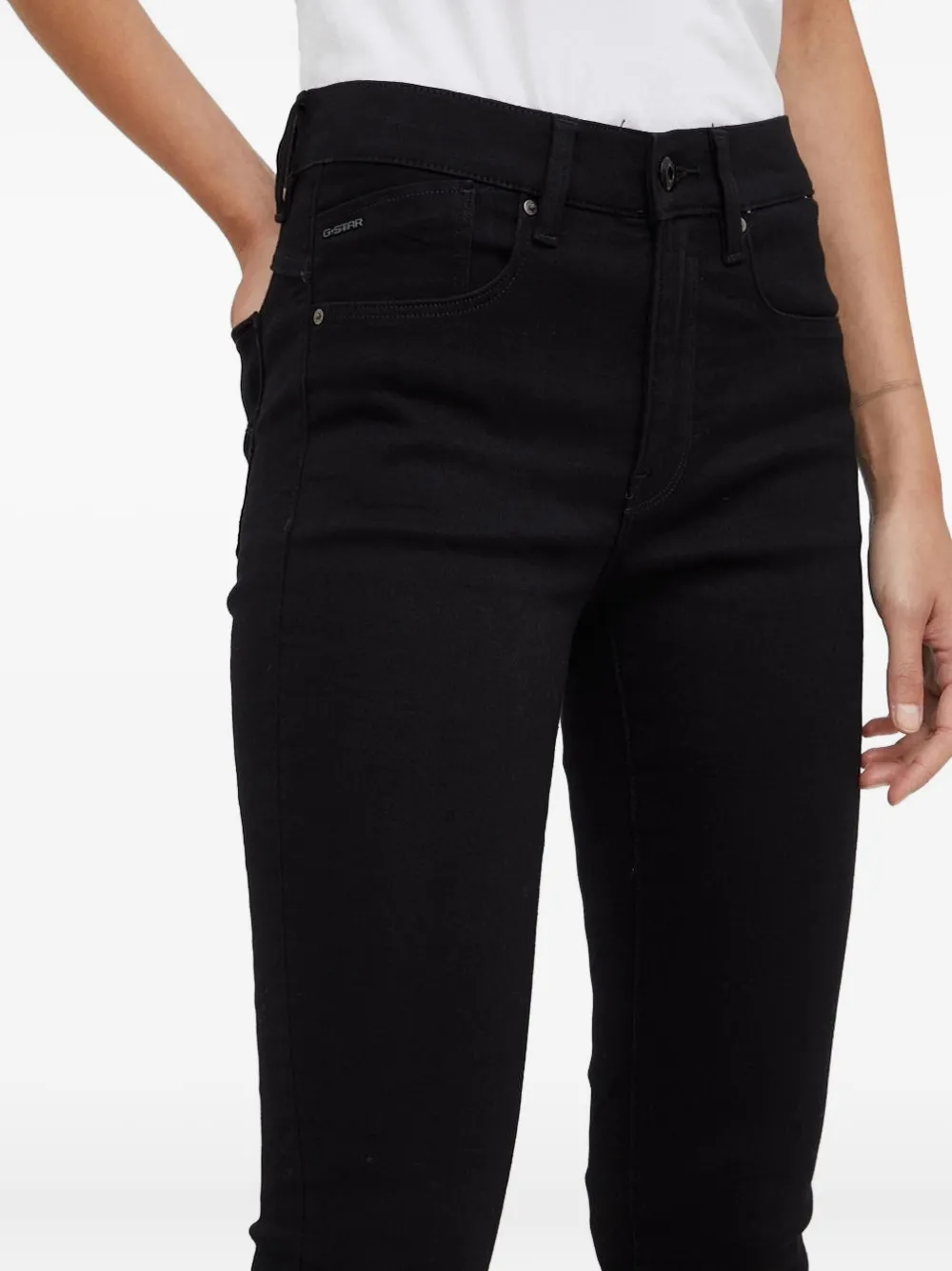 G-Star RAW Skinny jeans met logopatch Zwart
