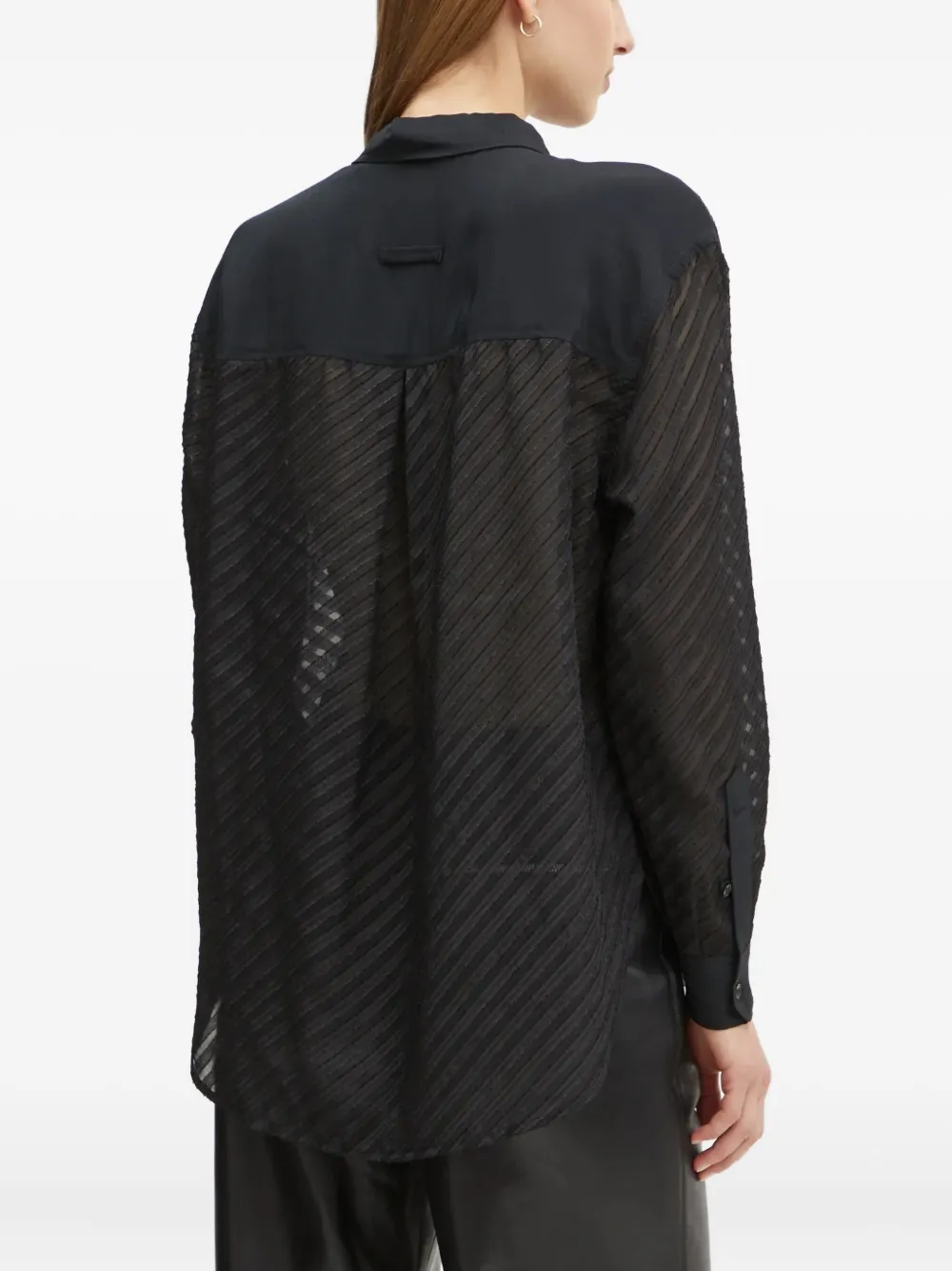 G-star Raw Striped Collared Shirt In Black