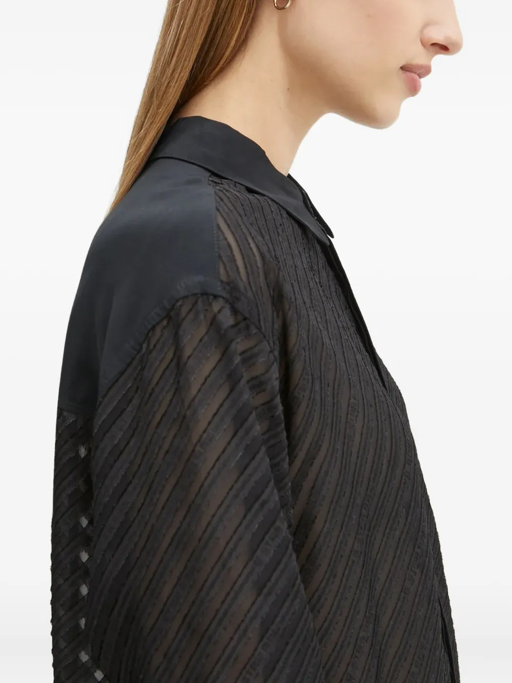 G-star Raw Striped Collared Shirt In Black