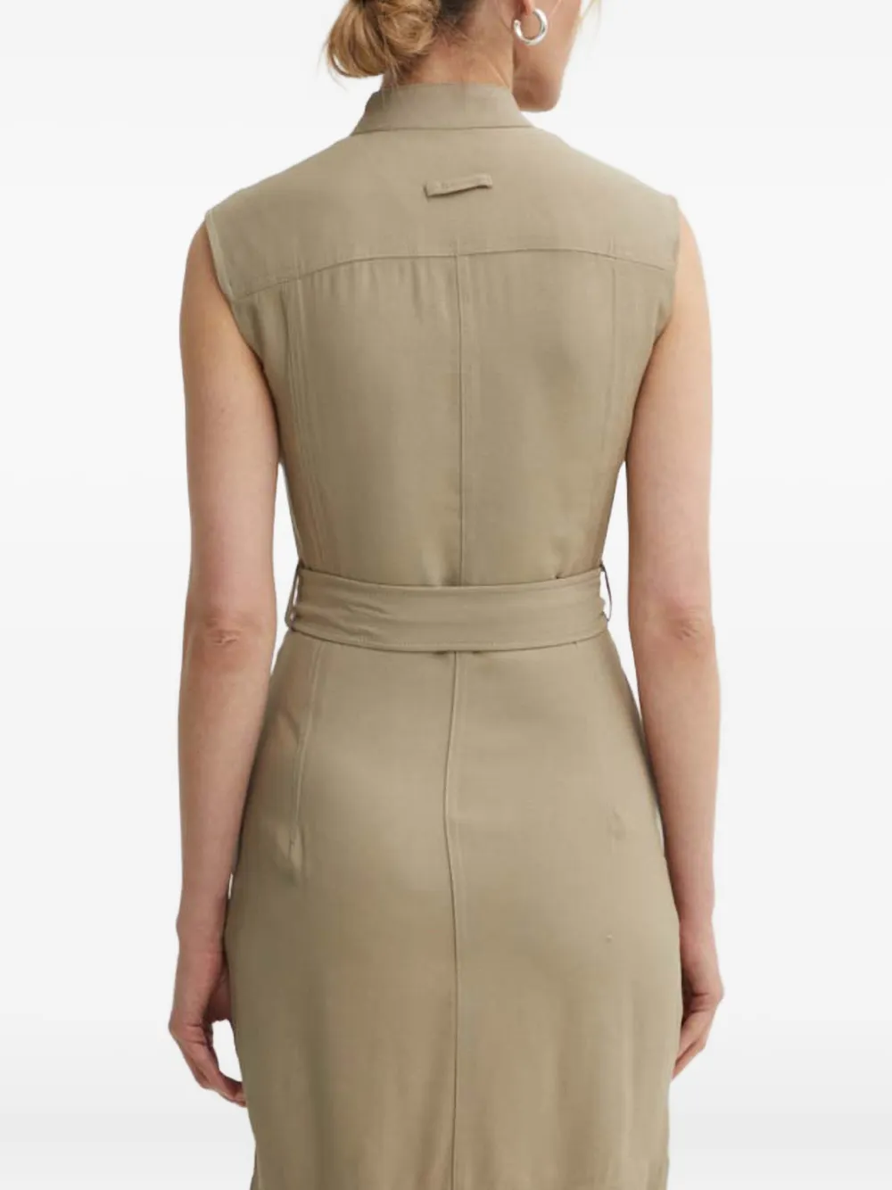 G-star Raw Zip-up Belted Dress In Neutral