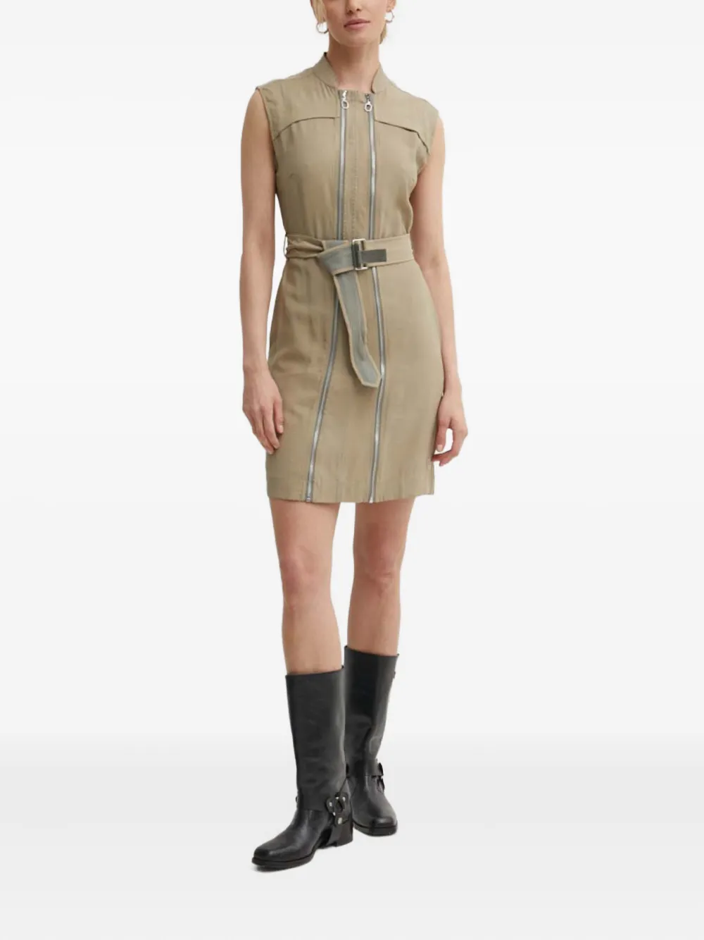 G-Star RAW zip-up belted dress - Bruin