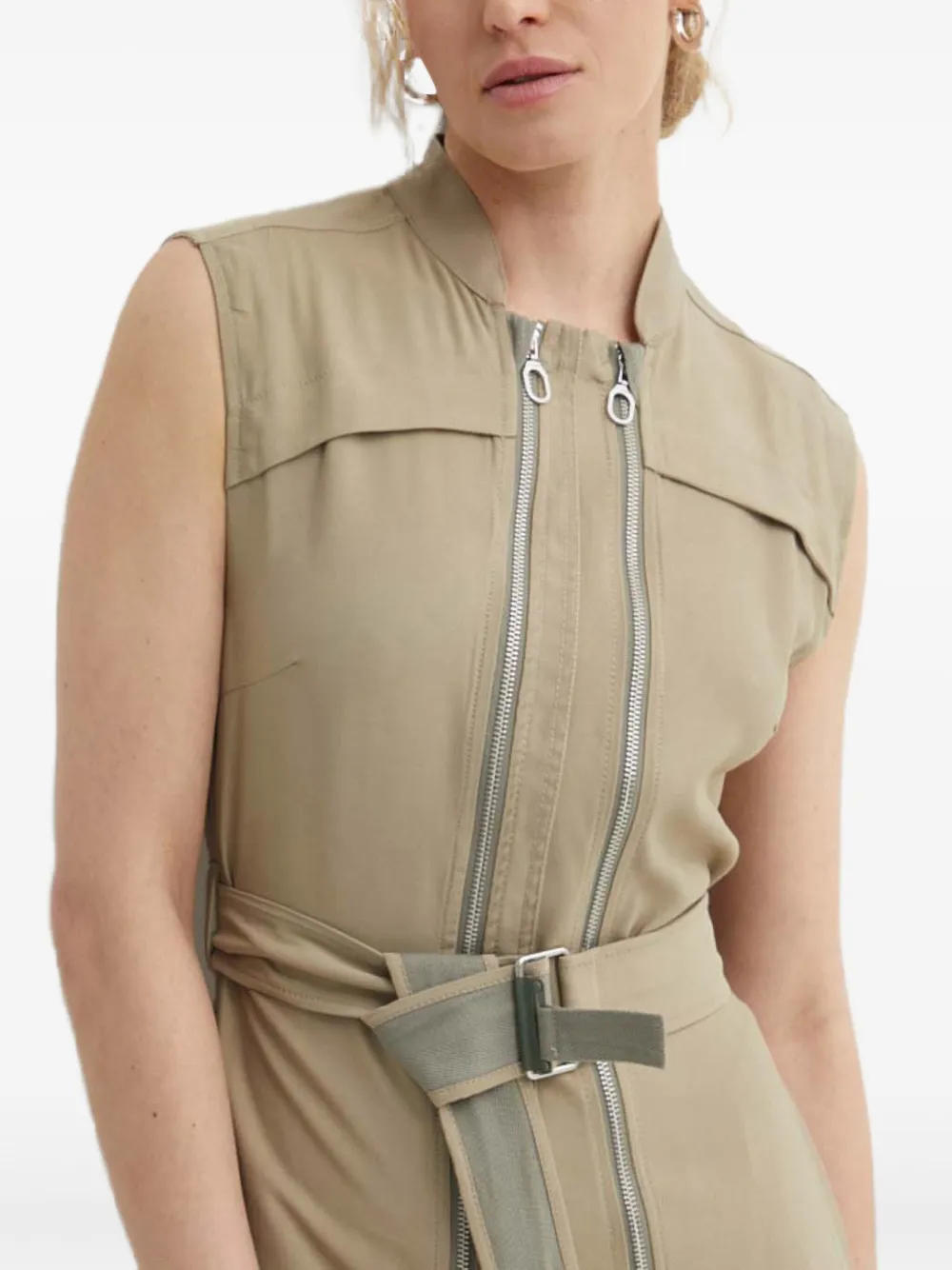 G-Star RAW Jurk met ceintuur en rits Bruin