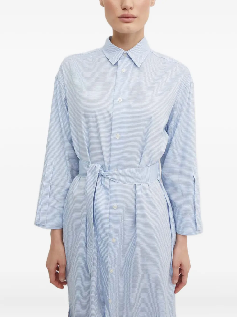 G-star Raw Tie-waist Striped Dress In Blue