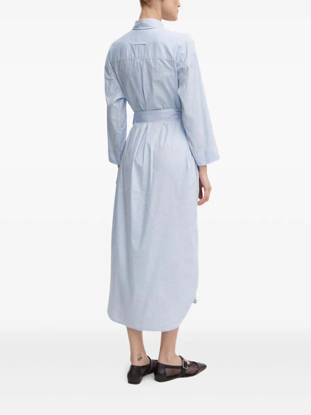 G-star Raw Tie-waist Striped Dress In Blue