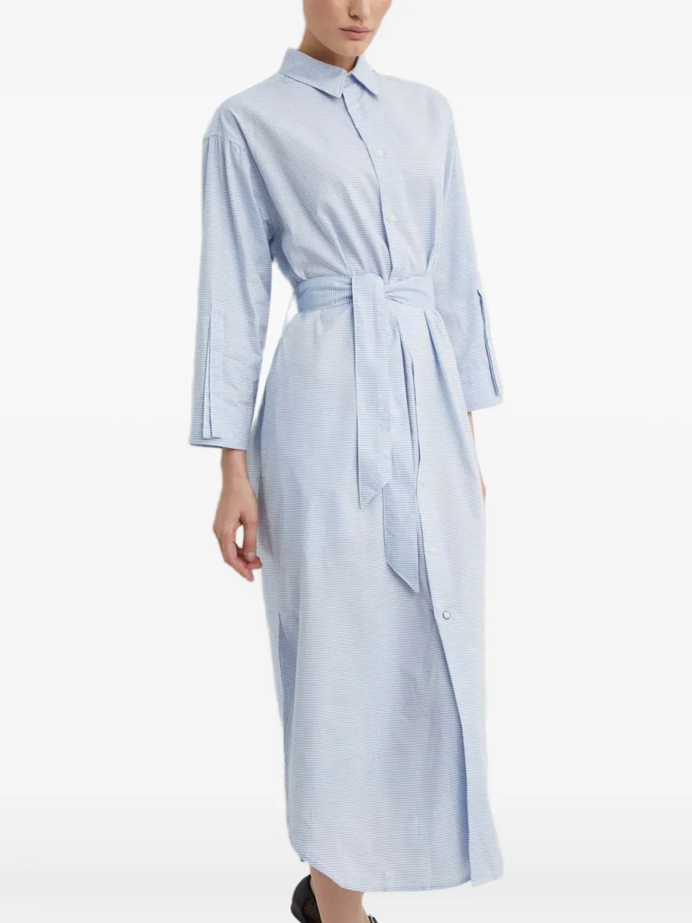 G-star Raw Tie-waist Striped Dress In Blue