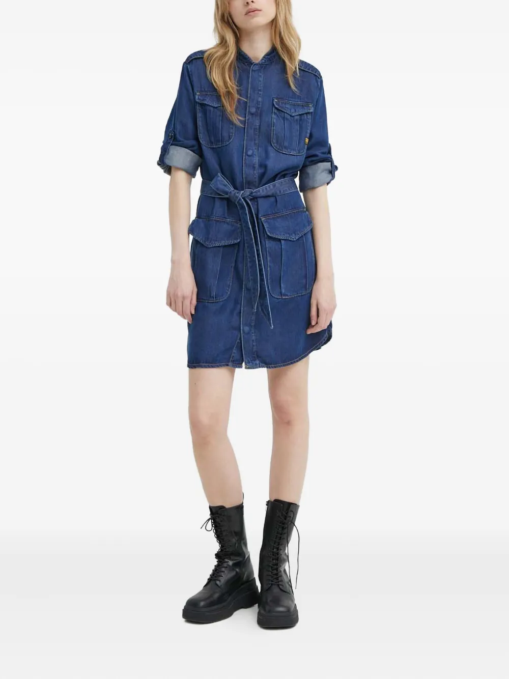 G-Star RAW belted pocket mini dress - Blauw