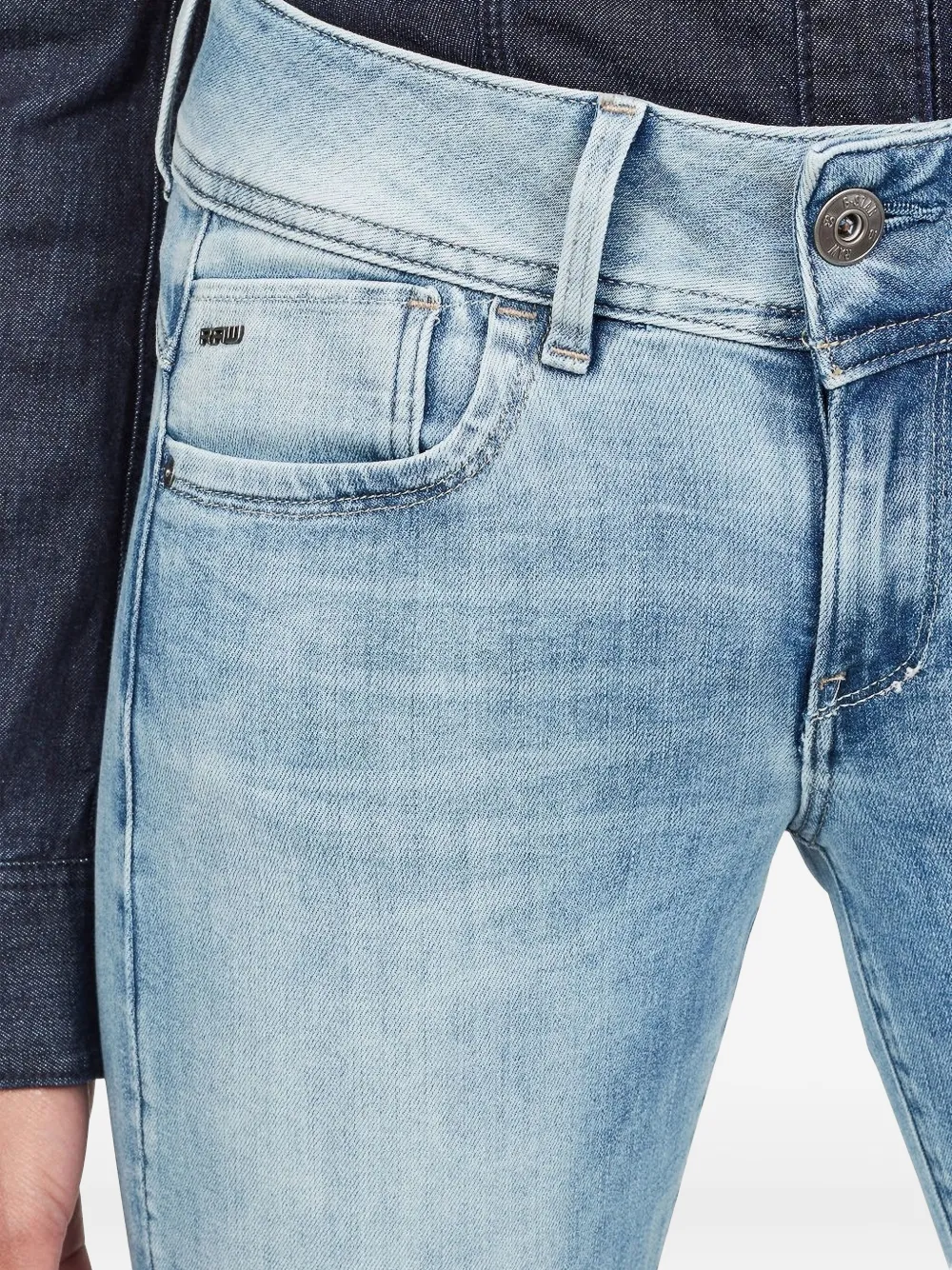 G-Star RAW Skinny jeans met vervaagd effect en vijf zakken Blauw