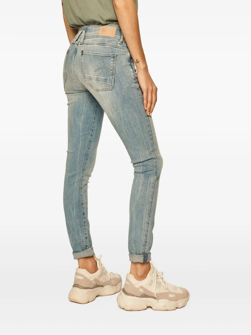 G-Star RAW Skinny jeans met vervaagd effect en vijf zakken - Blauw
