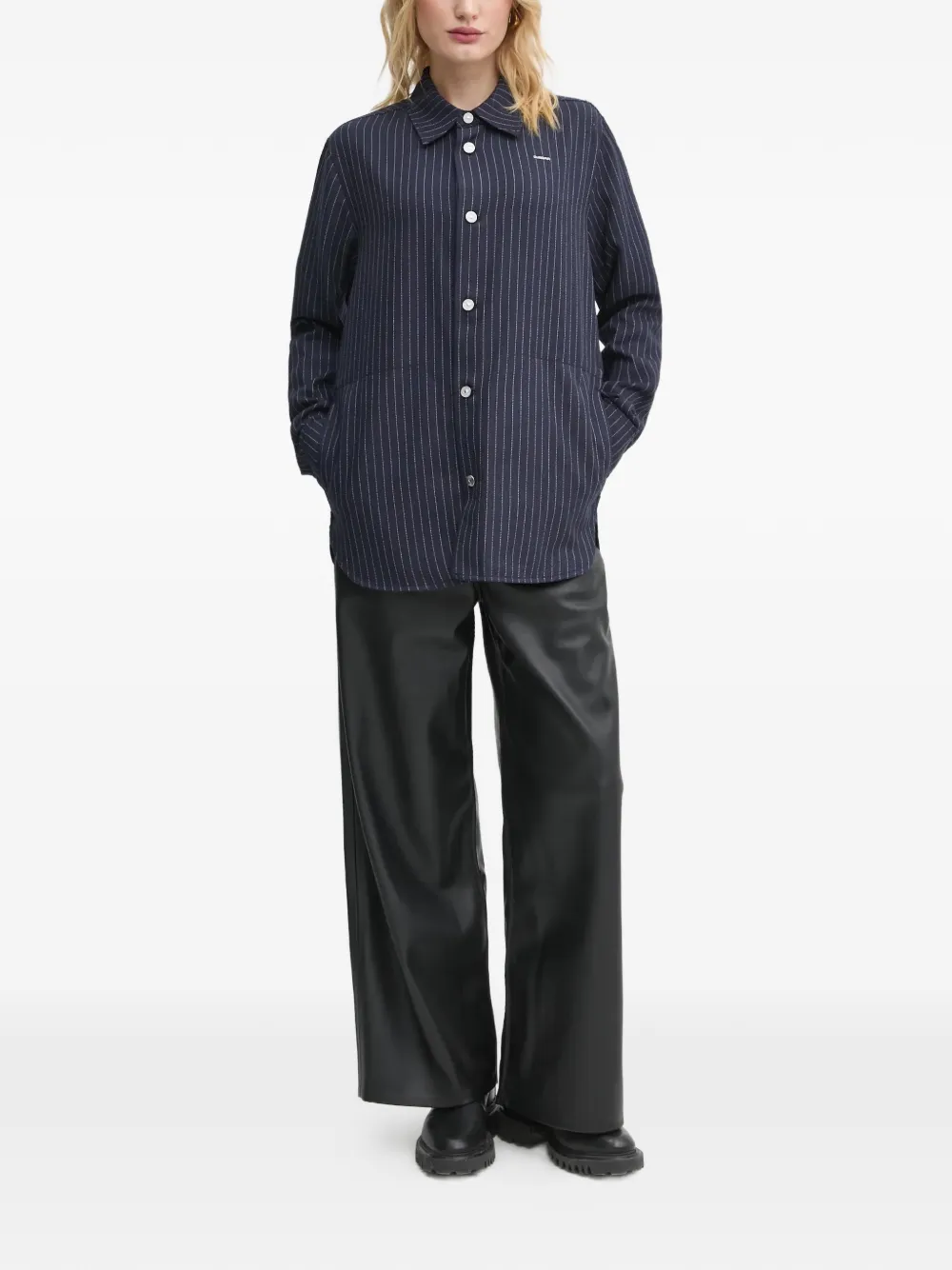G-Star RAW pinstripe buttoned shirt - Blauw