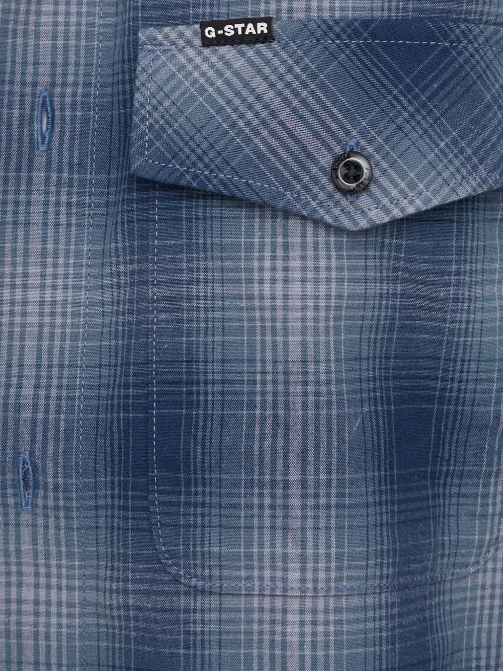 G-Star RAW Geruit overhemd met zak Blauw