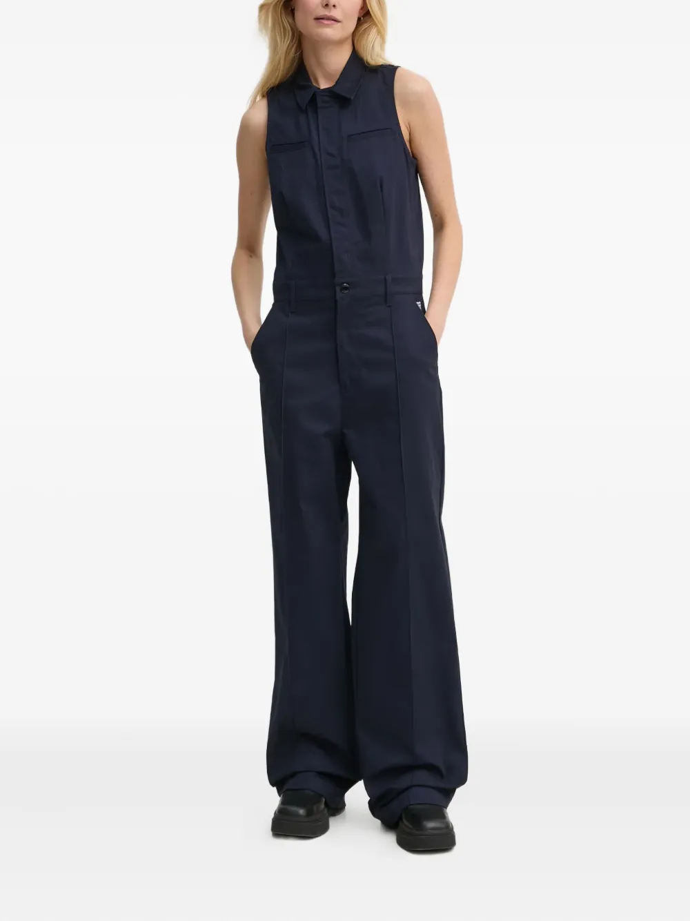 G-Star RAW classic-collar sleeveless jumpsuit - 3873