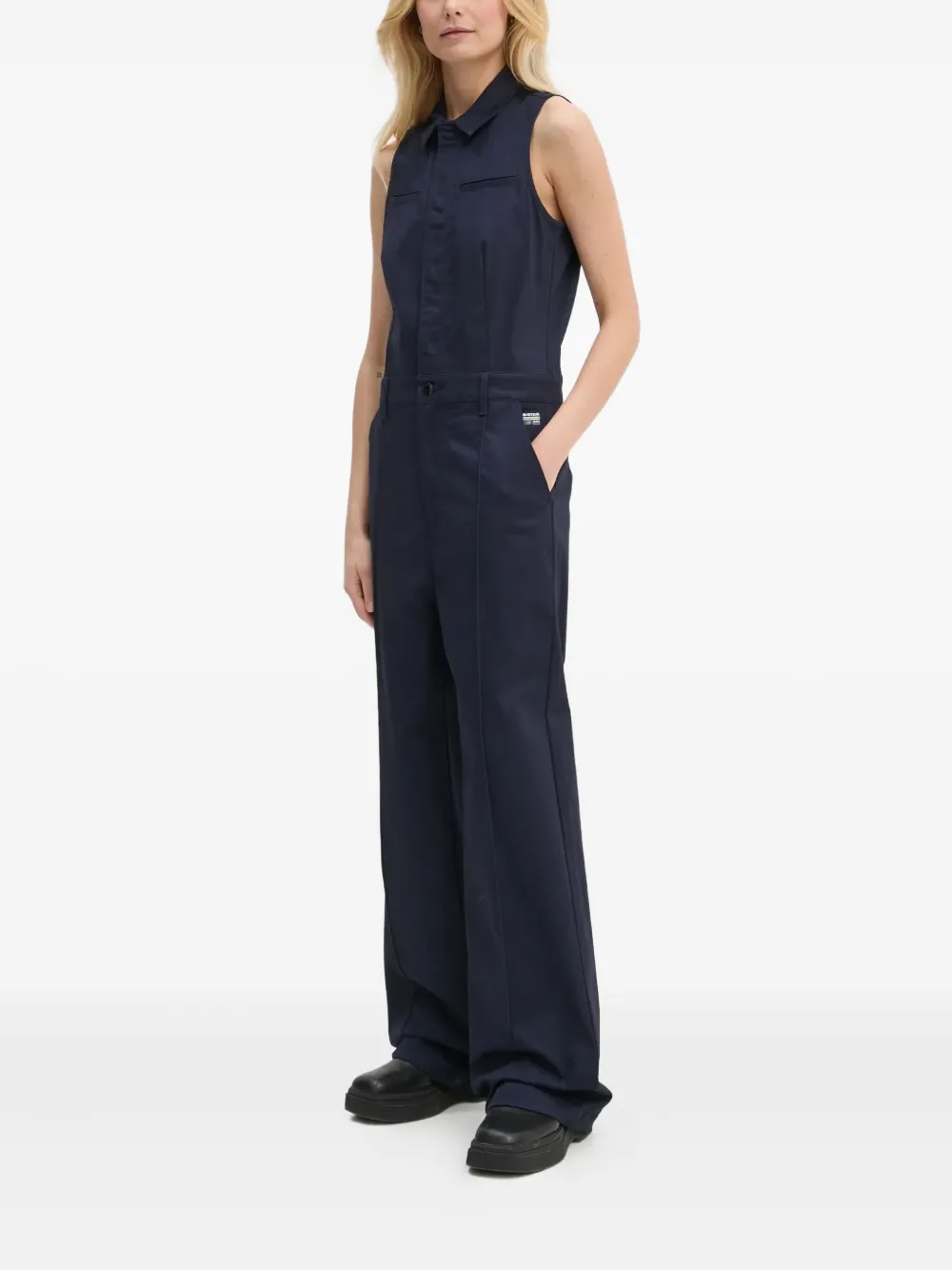 G-Star RAW Mouwloze jumpsuit met klassieke kraag 3873