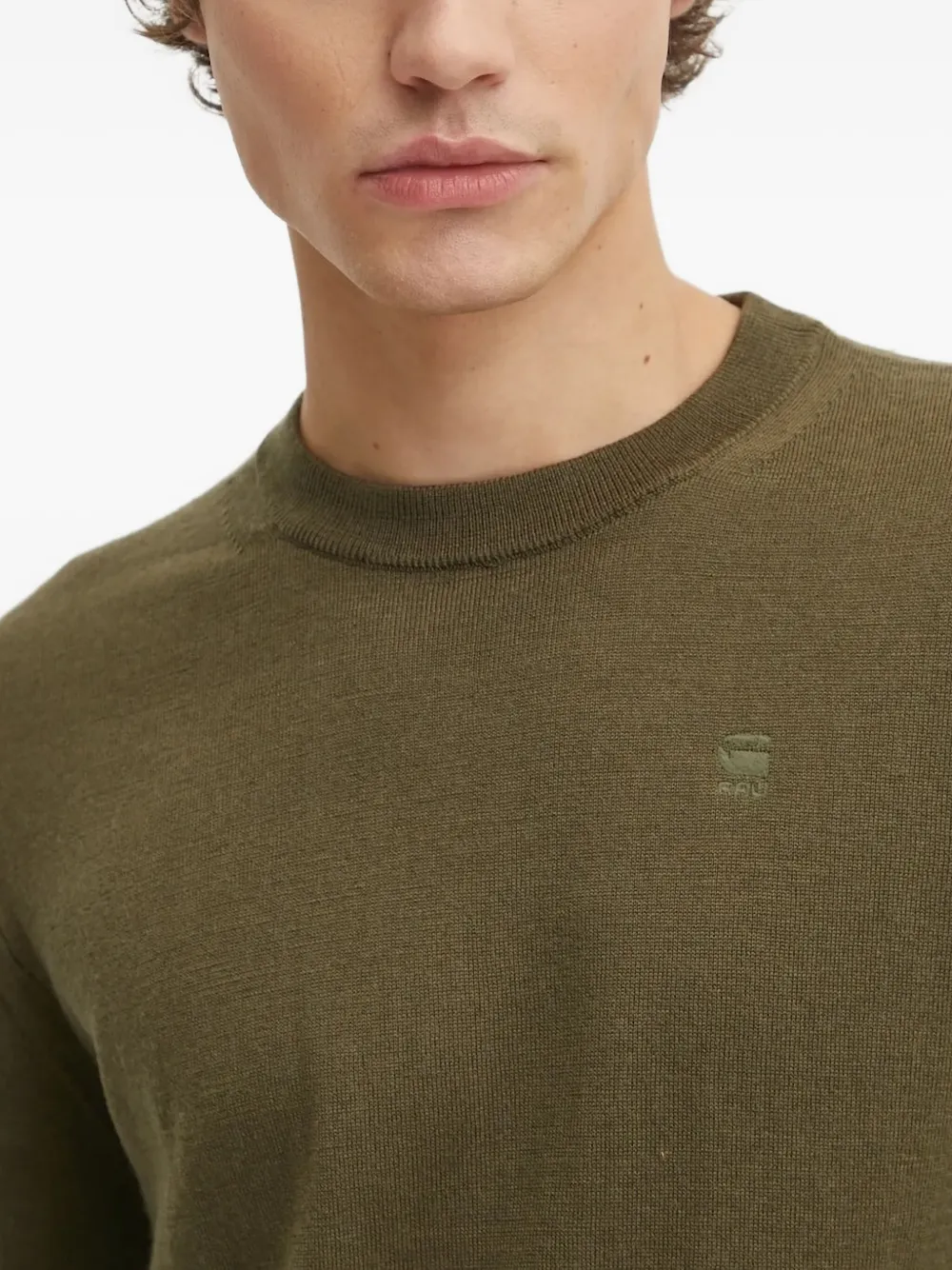 G-star Raw Merino-wool Crew-neck Sweater In Gray