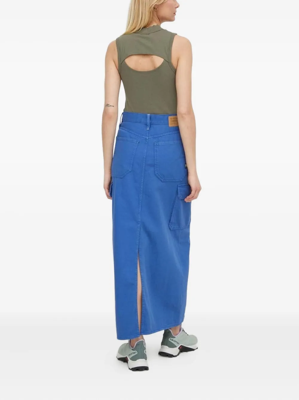 G-Star RAW Maxi-rok met logopatch Blauw
