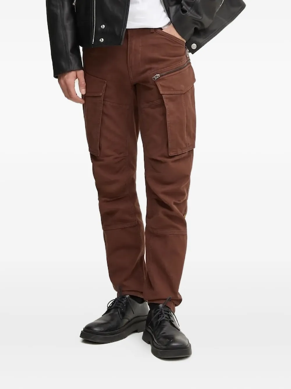 G-Star RAW zip-pocket cargo straight-leg trousers | Brown | Image 1