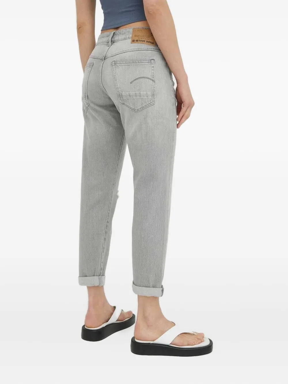 G-Star RAW distressed cropped jeans - Grijs