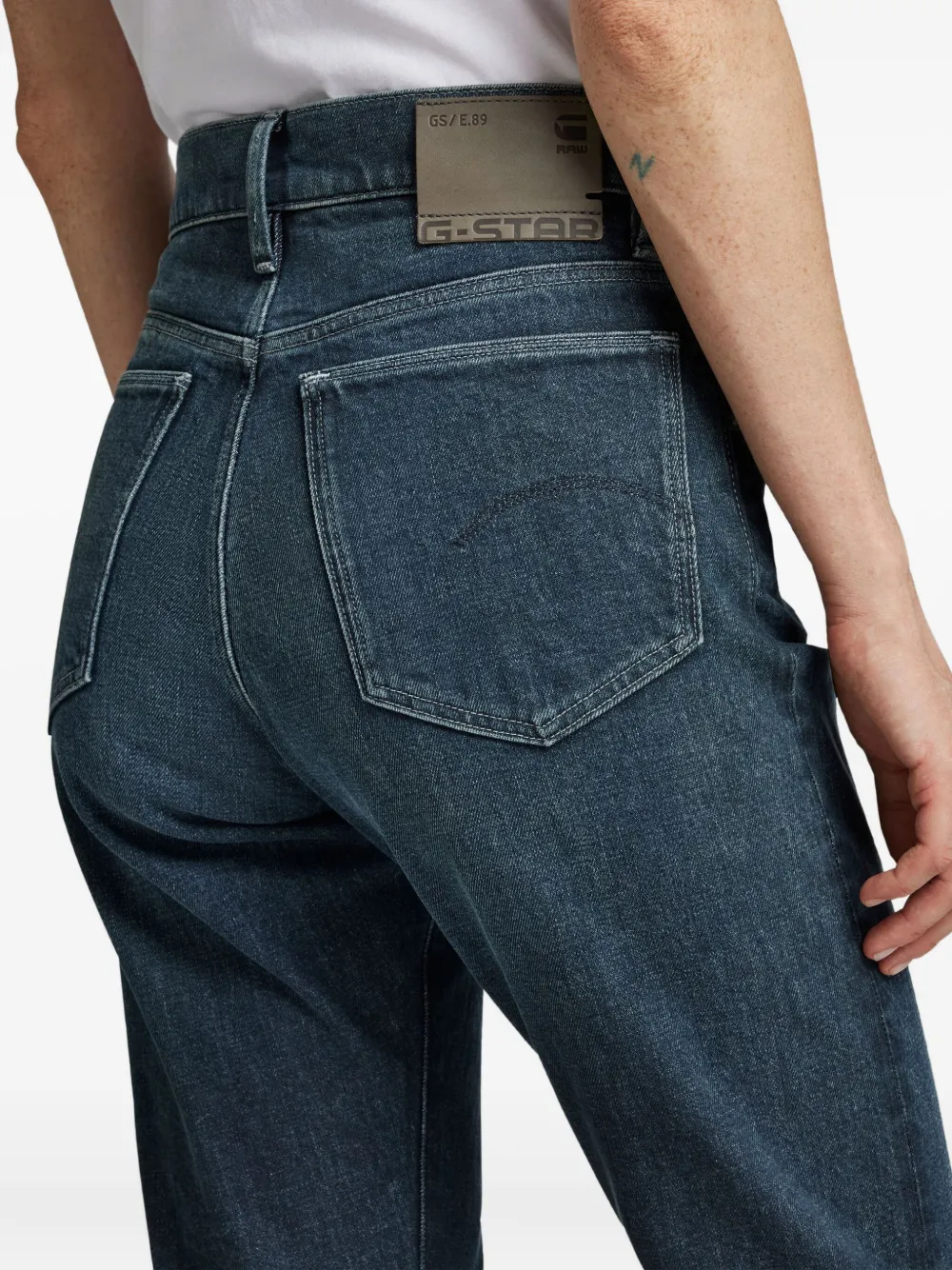 G-star Raw Logo-patch Denim Jeans In Blue