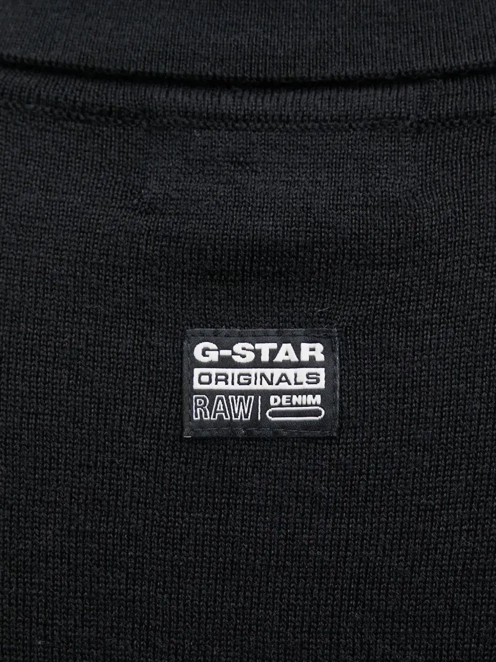 G-Star RAW Poloshirt met logoplakkaat en knopen Zwart