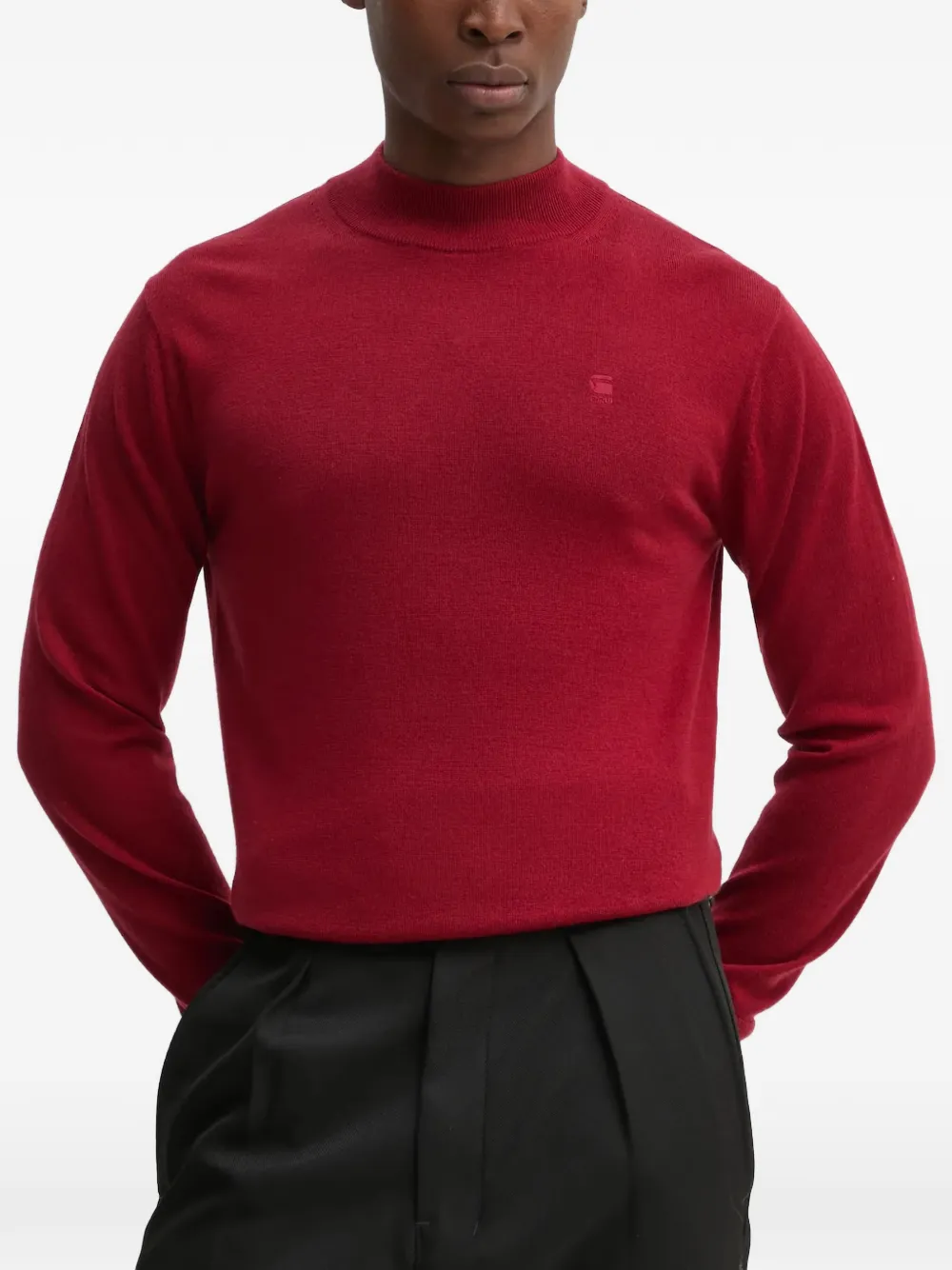 G-Star RAW mock-neck knitted jumper - Rosso