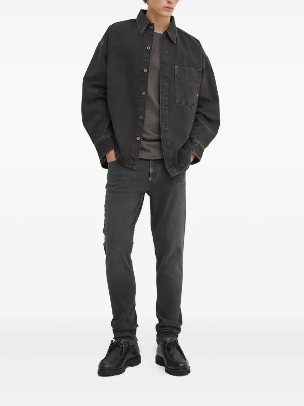 G-Star RAW Overhemd met zak detail Zwart
