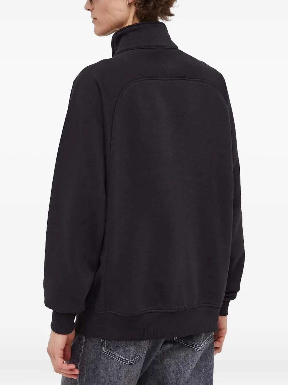 G-Star RAW Sweater met halve rits en zak - Zwart