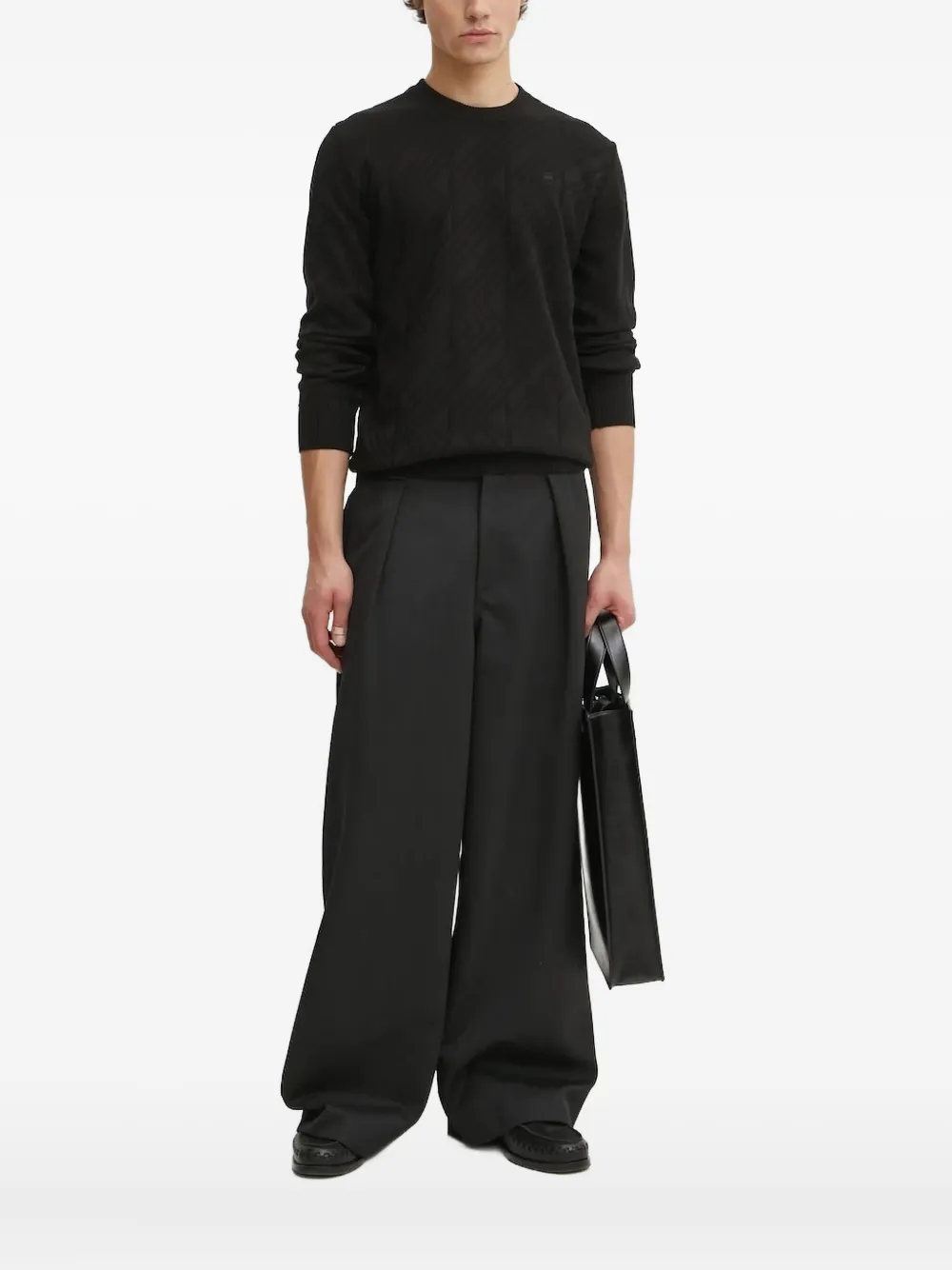 G-Star RAW geometric-pattern crew-neck jumper | Black | Image 1