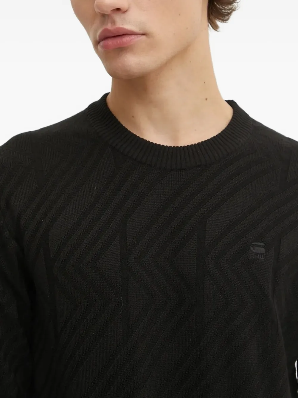 G-Star RAW Trui met geometrisch patroon Zwart
