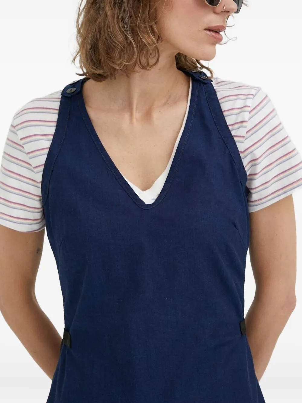 G-Star RAW Mini-jurk met V-hals en ceintuur Blauw