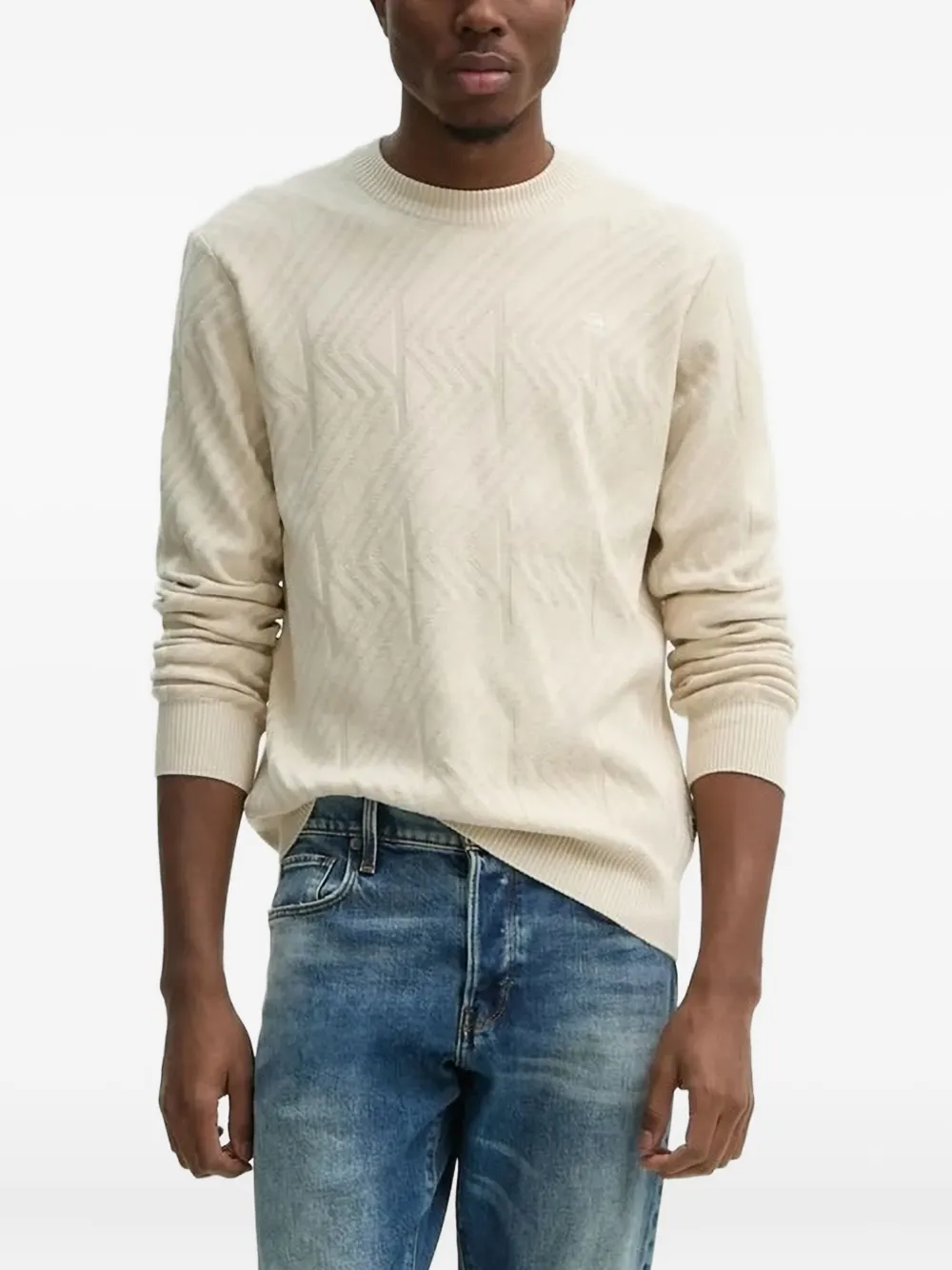 G-Star RAW geometric-pattern crew-neck sweater | Neutrals | Image 1