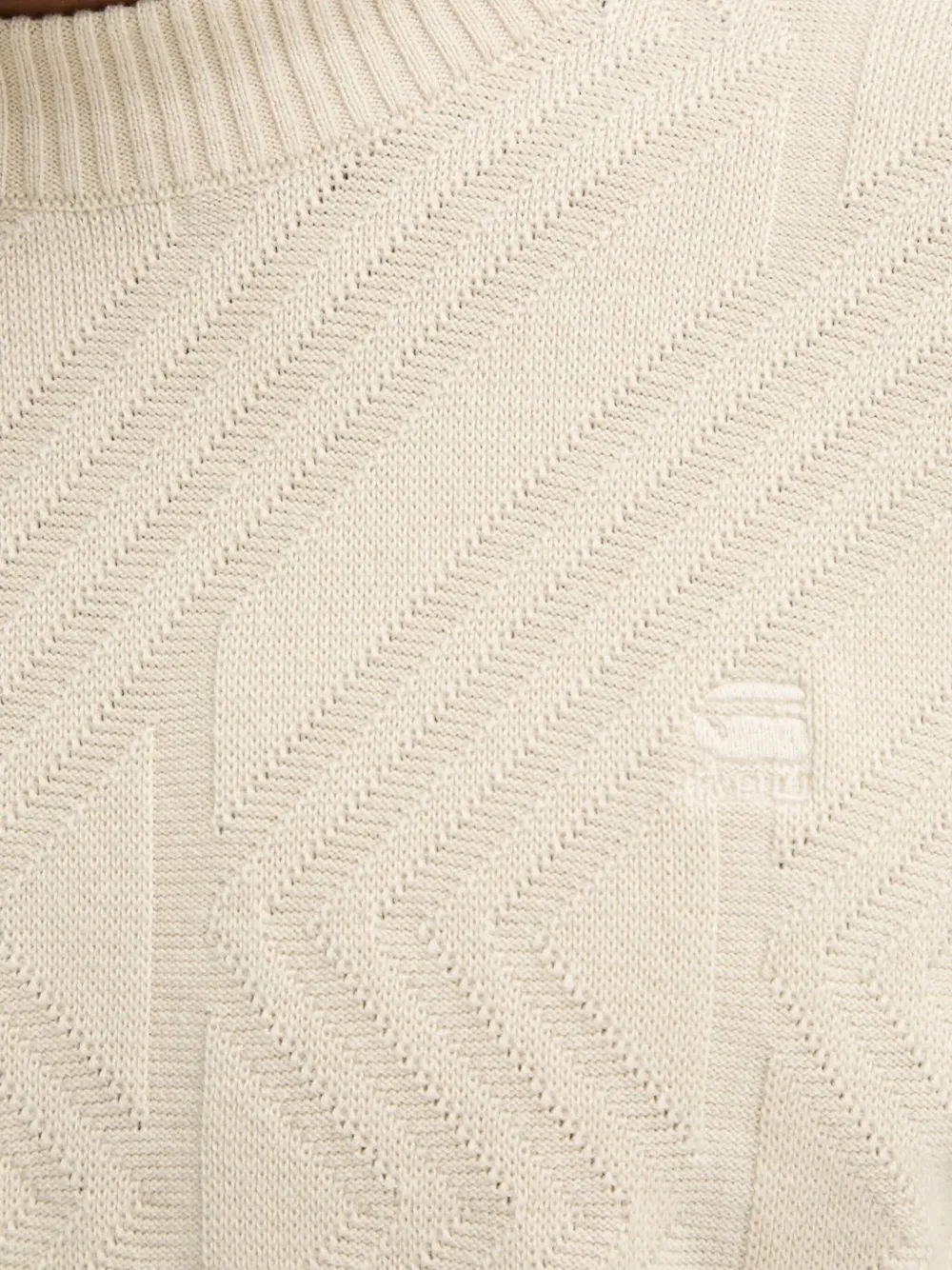 G-star Raw Geometric-pattern Crew-neck Sweater In Neutral