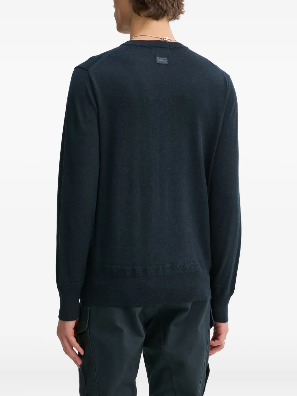 G-star Raw Logo-embroidered Crew-neck Sweater In Green