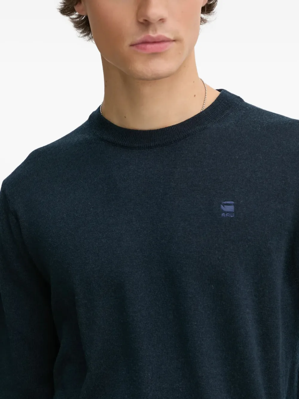 G-star Raw Logo-embroidered Crew-neck Sweater In Green