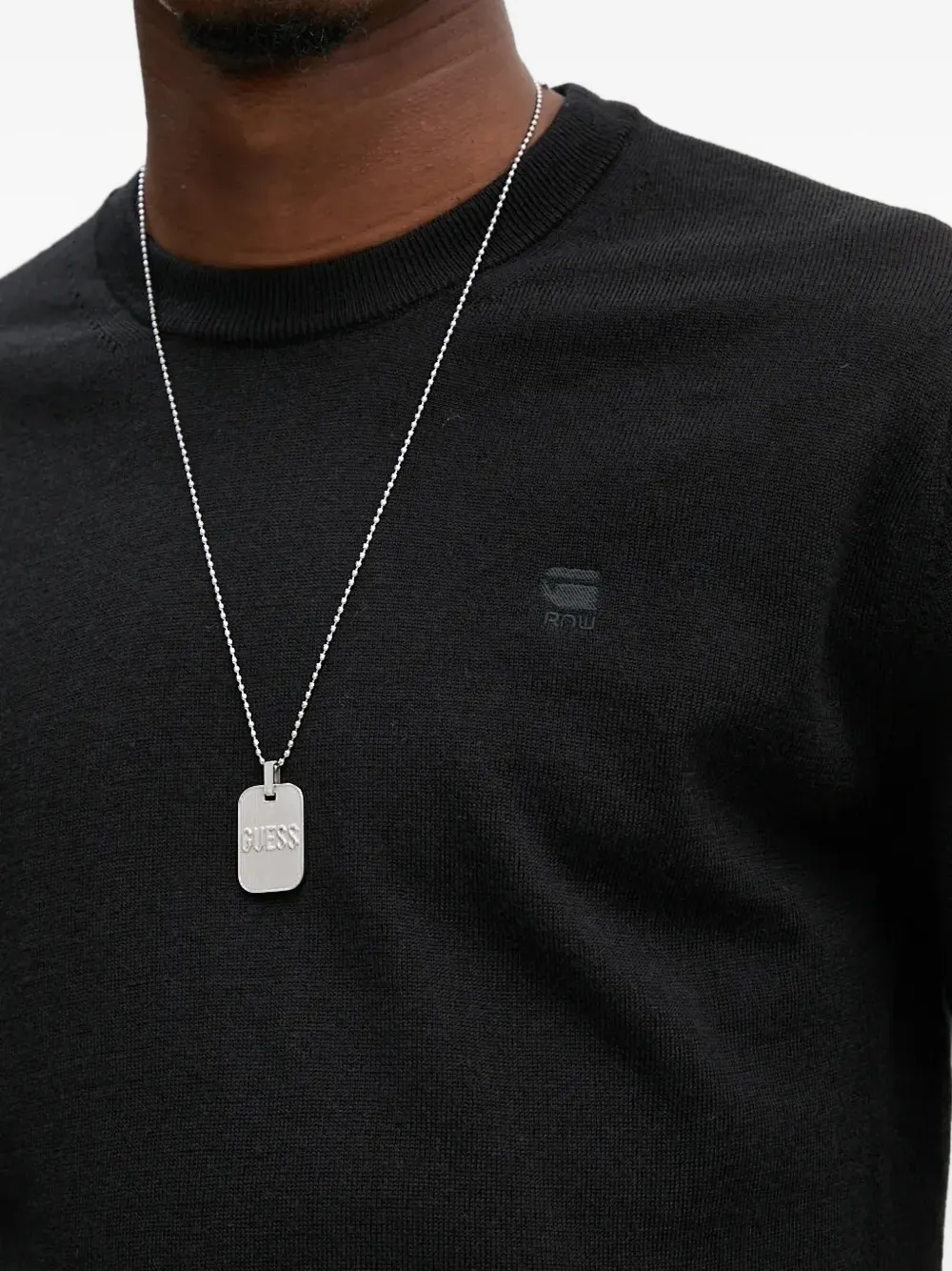 G-Star RAW Trui van merinowol met logoplakkaat Zwart