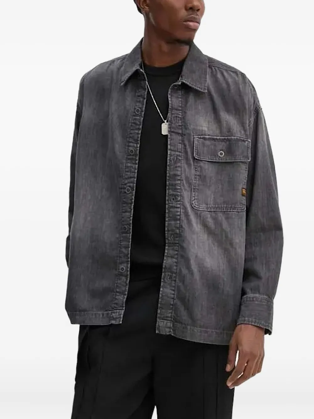 G-star Raw Logo-plaque Merino Wool Sweater In Black