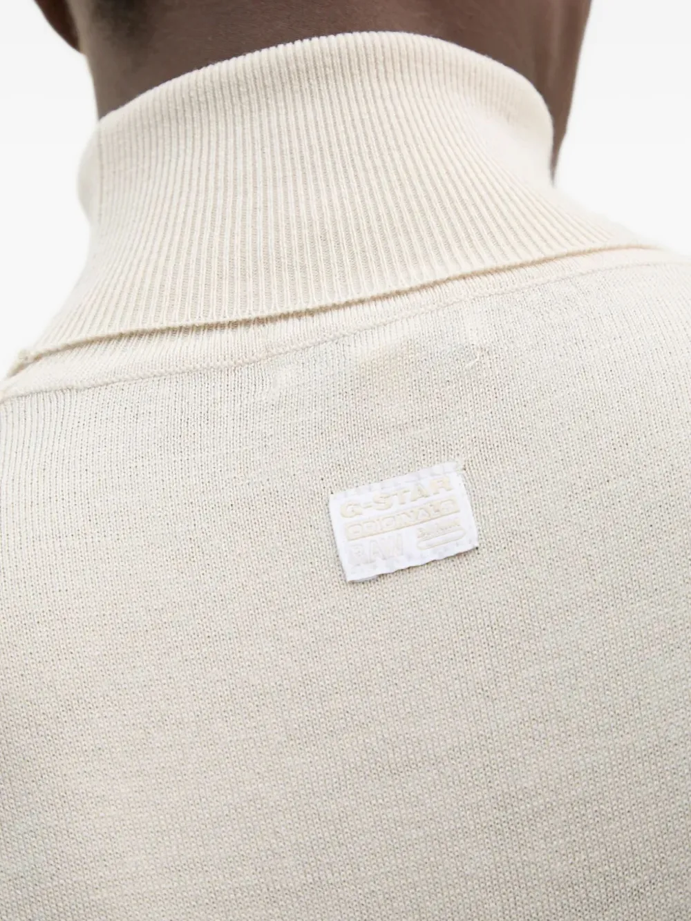 G-star Raw Turtleneck Sweater In White