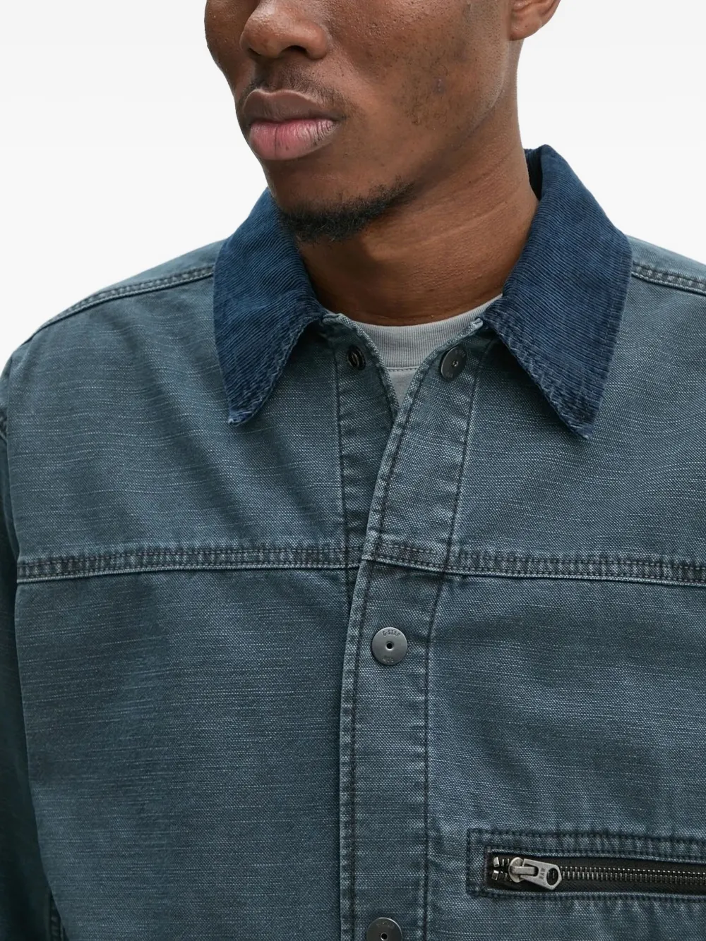 G-Star RAW Jack met ribfluwelen kraag en zak Blauw