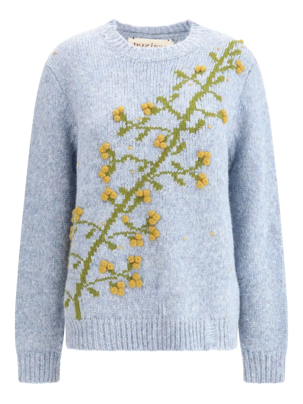 Puff embroidered floral sweater