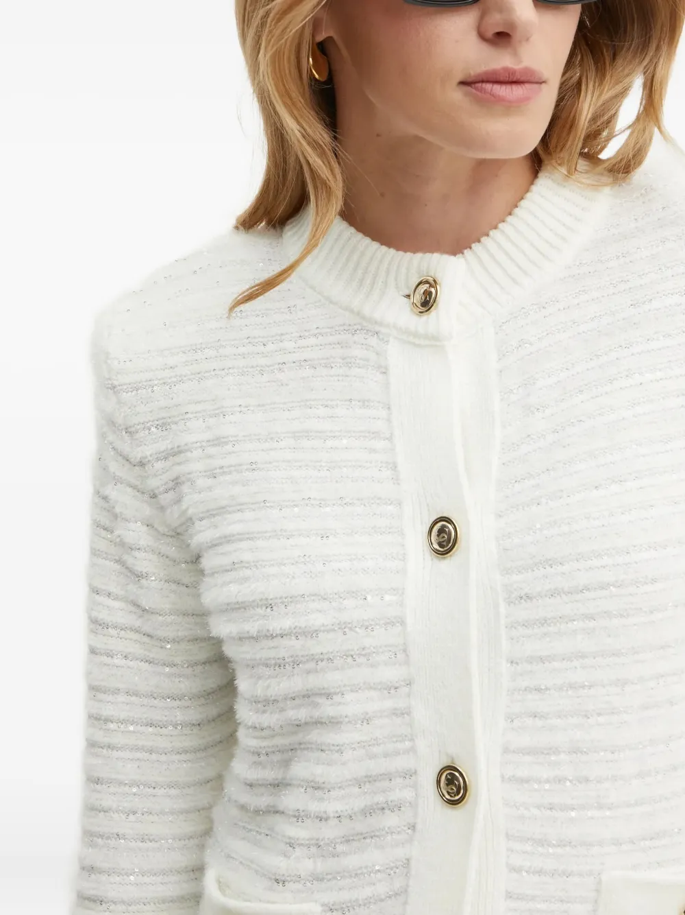 Simona Corsellini Buttoned Pocket Cardigan In White