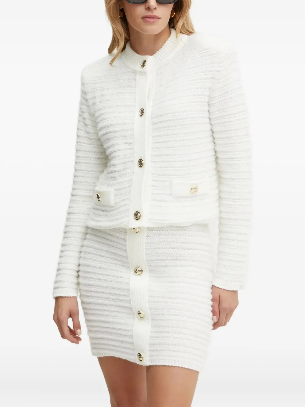 Simona Corsellini Buttoned Pocket Cardigan In White