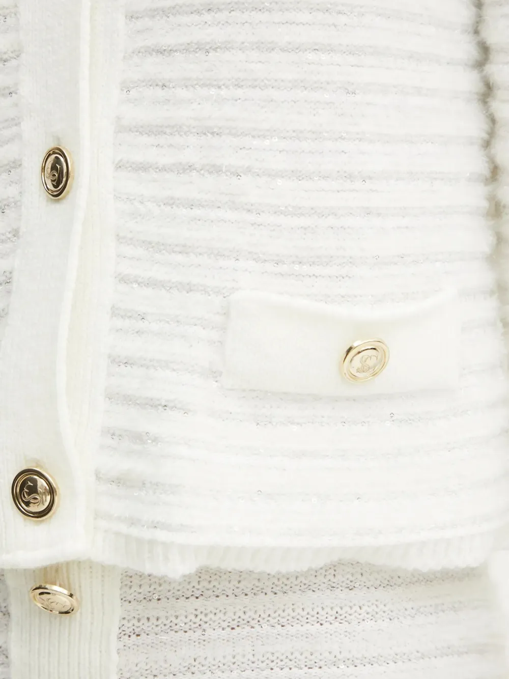 Simona Corsellini Buttoned Pocket Cardigan In White