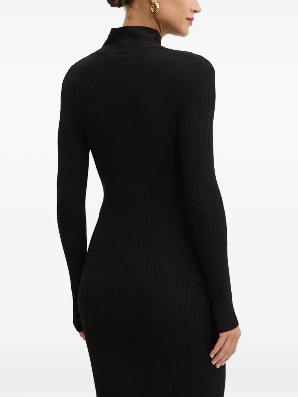SIMONA CORSELLINI scarf-detail ribbed dress - Zwart