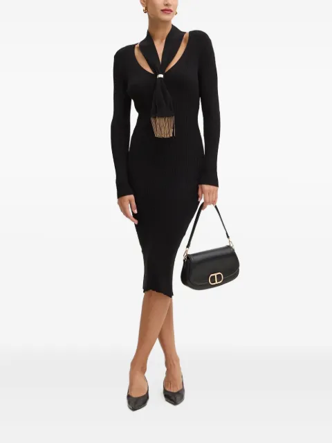 SIMONA CORSELLINI scarf-detail ribbed dress