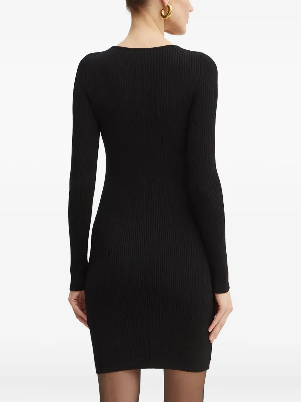 SIMONA CORSELLINI Mini-jurk met bloemapplicatie en uitgesneden details Zwart