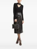 SIMONA CORSELLINI floral-embellished keyhole neck top - Black