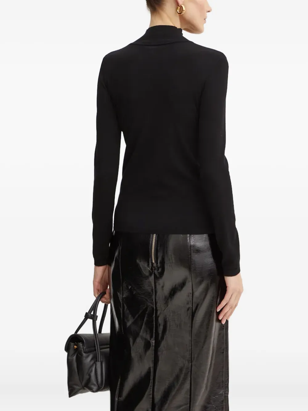 Simona Corsellini Floral-embellished Keyhole Neck Top In Black