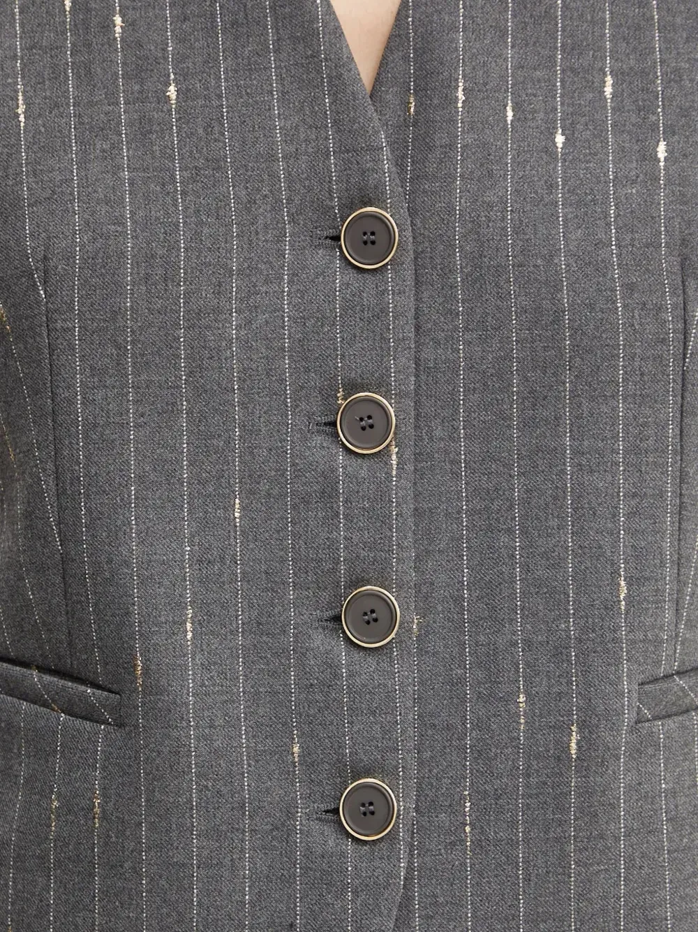 Simona Corsellini Pinstripe Buttoned Waistcoat In Gray
