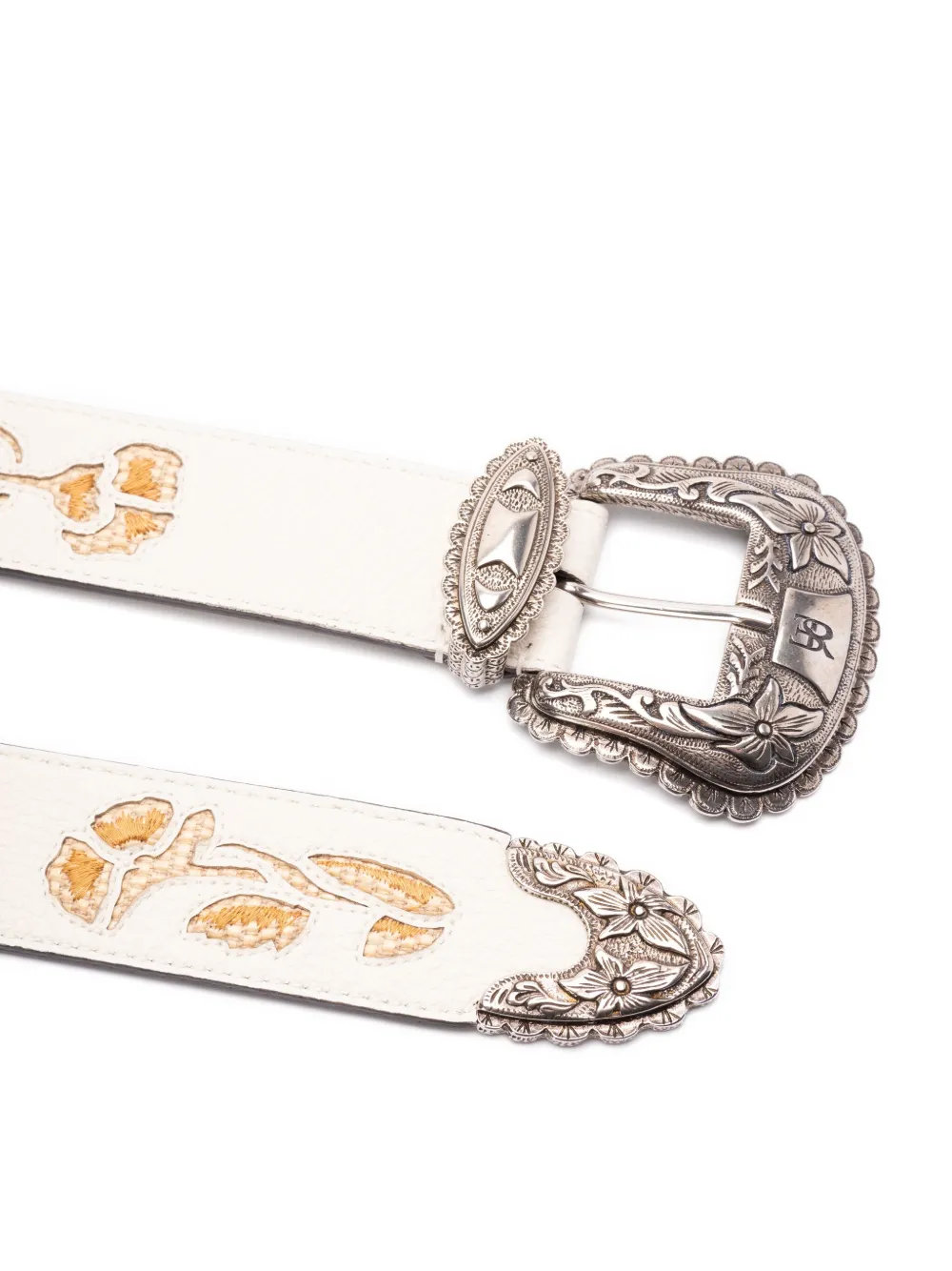 Ermanno Scervino floral-engraved belt - Wit